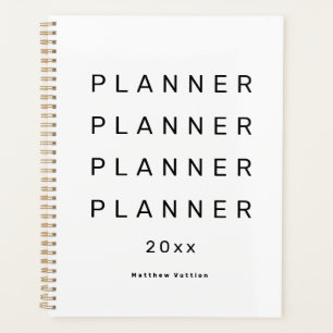 2024 Trendy Modern White Weekly Dated Planer