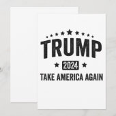 2024 Trump Amerika wieder zum Patriotischen Amerik Einladung (Vorne/Hinten)