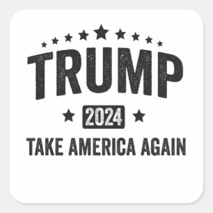 2024 Trump Amerika wieder zum Patriotischen Amerik Quadratischer Aufkleber