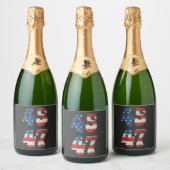 2024 Trump Amerika wieder zum Patriotischen Amerik Schaumweinetikett (Flaschen)