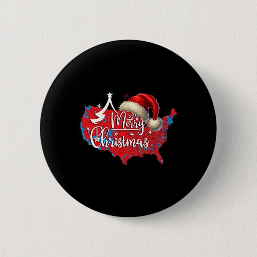 2024 Trump Gewinner Wahlen Red Electoral Map Merry Button (Vorderseite)