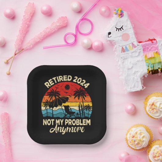 2024 übermüdet Nicht mein Problem noch lustiger Pappteller (Party)