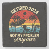 2024 übermüdet Nicht mein Problem noch lustiger Steinuntersetzer (Vorderseite)