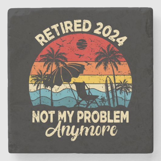 2024 übermüdet Nicht mein Problem noch lustiger Steinuntersetzer (Vorderseite)