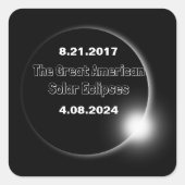 2024 und 2017 verdoppelt quadratischer aufkleber (Vorderseite)