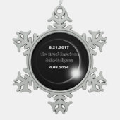 2024 und 2017 verdoppelt schneeflocken Zinn-Ornament (Vorderseite)