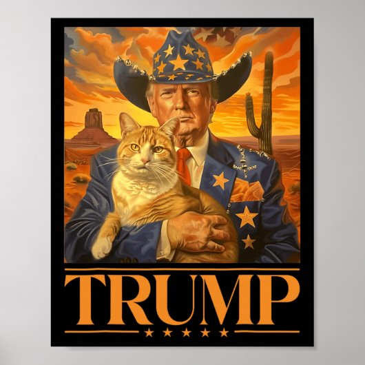 2024 und Cat Western Cowboy Patriotic 4. Juli Poster (Vorne)