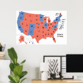 2024 Uni der US-Wahlkarte Poster (Heimbüro)