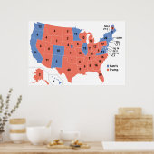 2024 Uni der US-Wahlkarte Poster (Küche)