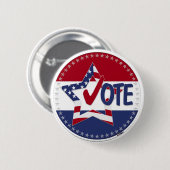 2024 USA Flag Star Vote Check Mark Button (Vorne & Hinten)