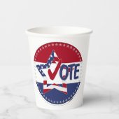 2024 USA Flag Star Vote Check Mark Pappbecher (Vorderseite)