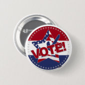 2024 USA Flag VOTE Star Check Mark Button (Vorne & Hinten)