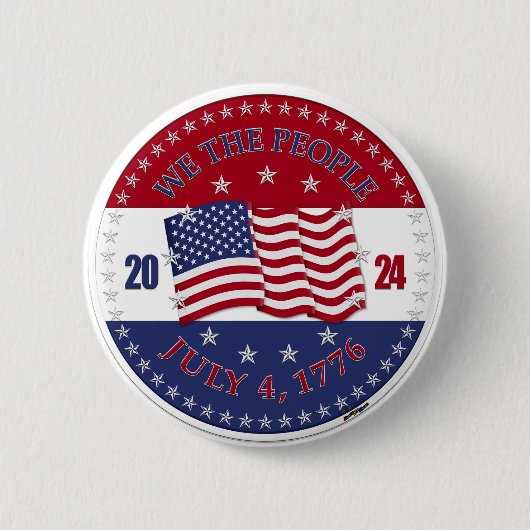2024 USA Flag We The People Button (Vorderseite)