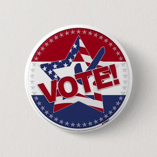 2024 USA-Flagge STIMME Stern Häkchen Button (Vorderseite)