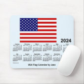 2024 USA Flaggenkalender von Janz Alice Blue Mousepad (Mit Mouse)