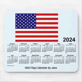 2024 USA Flaggenkalender von Janz Alice Blue Mousepad