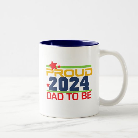2024 Vater für einen neuen Papa Zweifarbige Tasse (Rechts)
