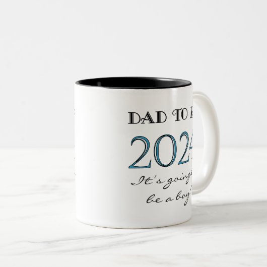 2024 Vater zu sein von Junge New Dad Tasse (VorderseiteRechts)