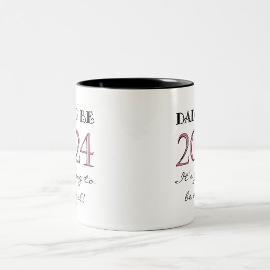 2024 Vater zu sein von Mädchen New Dad Zweifarbige Tasse (Mittel)