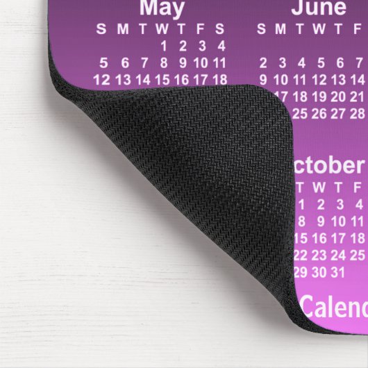 2024 Verblassener Hot Pink Neon Calendar von Janz Mousepad (Ecke)