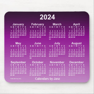 2024 Verblasster Lila Neonkalender von Janz Mouse  Mousepad