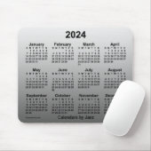 2024 Verblasster weißer Kalender von Janz Mouse Pa Mousepad (Mit Mouse)