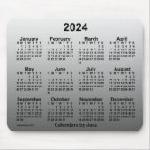 2024 Verblasster weißer Kalender von Janz Mouse Pa Mousepad (Vorne)