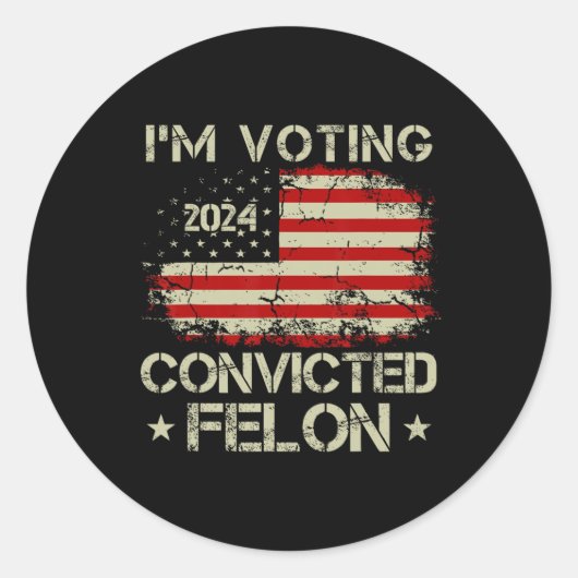 2024 Verurteilter Felon 22 Runder Aufkleber (Vorderseite)
