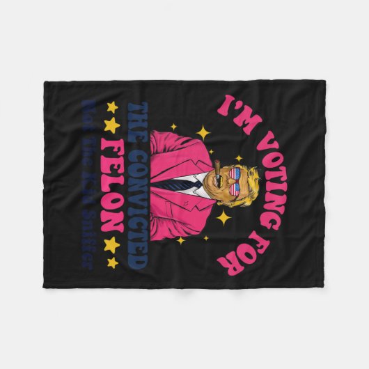 2024 Verurteilter Felon - Ich stimme für verurteil Fleecedecke (Vorderseite (Horizontal))