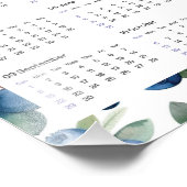 2024 Vintage Blueberries Wasserfarbe Fotodruck (Ecke)