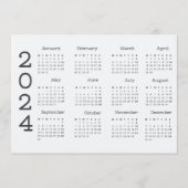 2024 Volljähriger Kalender Schwarz-Weiß-Minimalist Programm (Vorderseite)