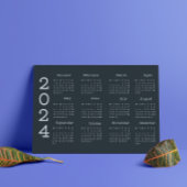 2024 Volljähriger Kalender Schwarz-Weiß-Minimalist Programm