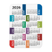 2024 Volljahrsansicht Kalender - lustig und farben Magnet (Vertikal)
