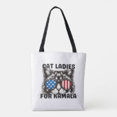 2024 Wahl Cat Ladys for Kamala lustige Politik Tasche (Rückseite)