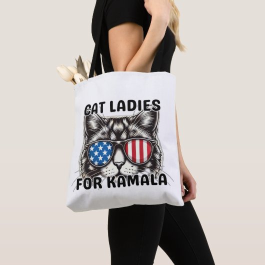 2024 Wahl Cat Ladys for Kamala lustige Politik Tasche (Von Nahem)