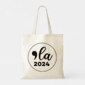 2024 Wahl Kamala Harris Merch Comma La lustige Tragetasche (Rückseite)
