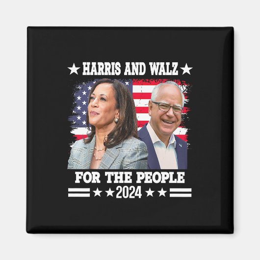 2024 Wahl Kamala Harris Tim Waltz Magnet (Vorne)