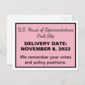 2024 Wahl Pink Slip Repräsentantenhaus Postkarte (Vorne/Hinten)