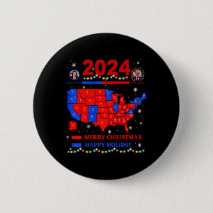 2024 Wahlplan frohe Weihnachten Trump Landslide Button