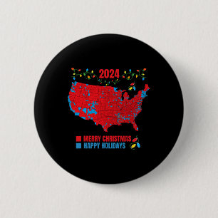 2024 Wahlplan frohe Weihnachten Trump Landslide Button