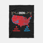 2024 Wahlplan frohe Weihnachten Trump Landslide Fleecedecke (Vorderseite)