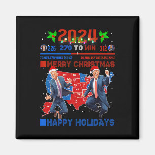 2024 Wahlplan frohe Weihnachten Trump Landslide Magnet