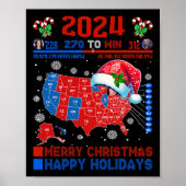 2024 Wahlplan frohe Weihnachten Trump Landslide Poster (Vorne)