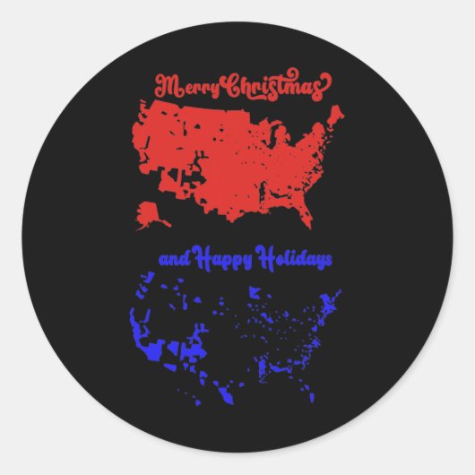 2024 Wahlplan frohe Weihnachten Trump Landslide Runder Aufkleber (Vorderseite)