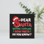 2024 Weihnachten Shirts Kinder Erwachsene Santa I Einladung (Stehend Vorderseite)