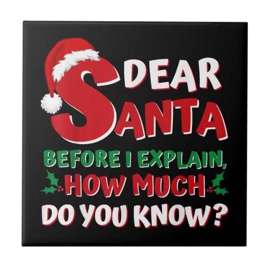 2024 Weihnachten Shirts Kinder Erwachsene Santa I Fliese (Vorderseite)