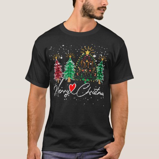 2024 Weihnachtsbaum Skeleton Frohe Weihnachten T-Shirt (Vorderseite)