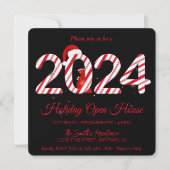 2024 Weihnachtsmann, Schneeflocken elegant chic Feiertagskarte (Vorderseite)