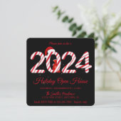 2024 Weihnachtsmann, Schneeflocken elegant chic Feiertagskarte (Stehend Vorderseite)