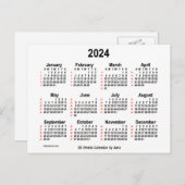 2024 Weißer 52-Wochen-Kalender von Janz Postkarte (Vorne/Hinten)